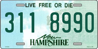 NH license plate 3118990