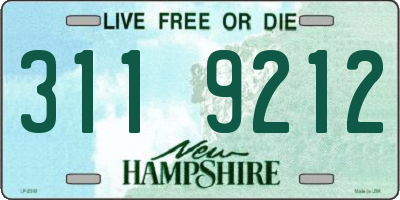 NH license plate 3119212