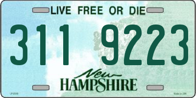 NH license plate 3119223