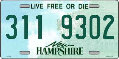 NH license plate 3119302