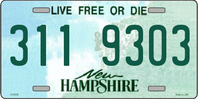 NH license plate 3119303