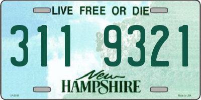NH license plate 3119321