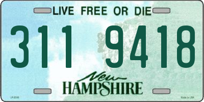 NH license plate 3119418