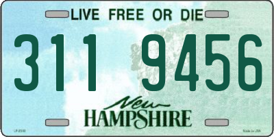 NH license plate 3119456