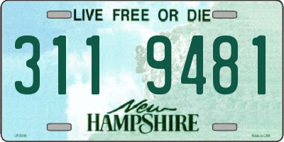 NH license plate 3119481