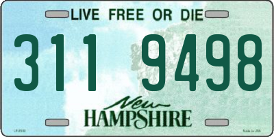 NH license plate 3119498