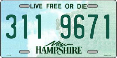 NH license plate 3119671