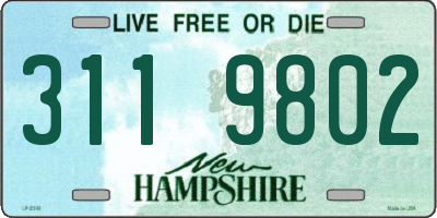 NH license plate 3119802