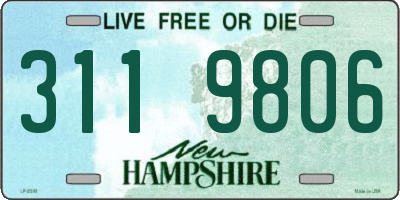 NH license plate 3119806