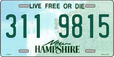 NH license plate 3119815