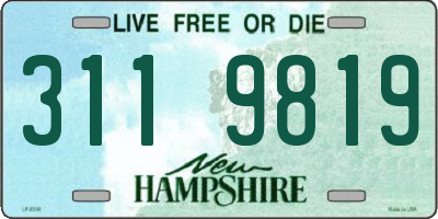 NH license plate 3119819