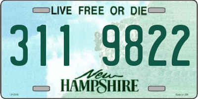 NH license plate 3119822