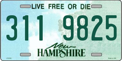 NH license plate 3119825