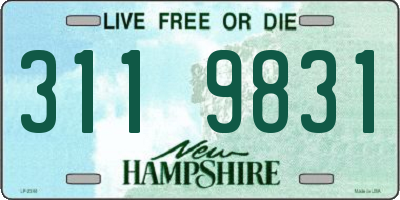 NH license plate 3119831