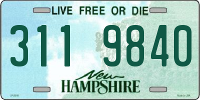 NH license plate 3119840
