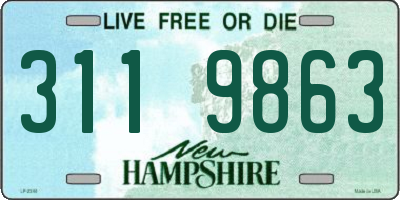 NH license plate 3119863