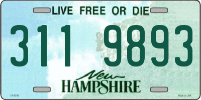 NH license plate 3119893