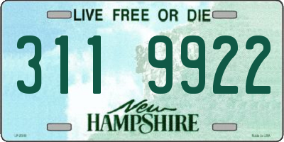 NH license plate 3119922