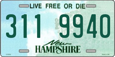 NH license plate 3119940