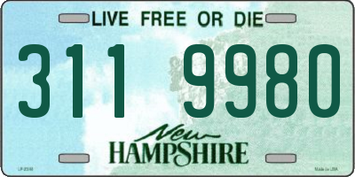 NH license plate 3119980