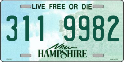 NH license plate 3119982