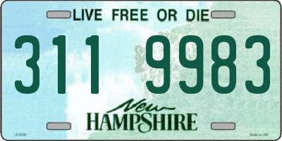 NH license plate 3119983