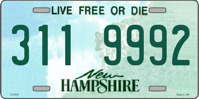 NH license plate 3119992