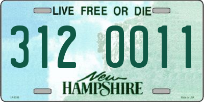 NH license plate 3120011