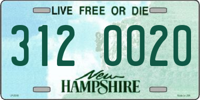 NH license plate 3120020