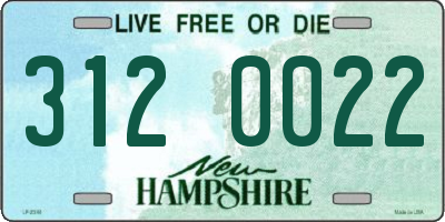 NH license plate 3120022