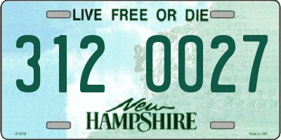 NH license plate 3120027