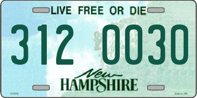 NH license plate 3120030