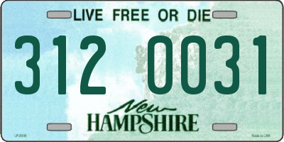 NH license plate 3120031