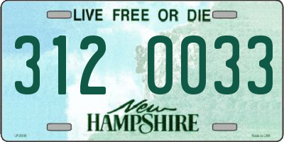 NH license plate 3120033