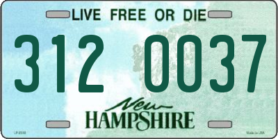 NH license plate 3120037