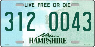 NH license plate 3120043