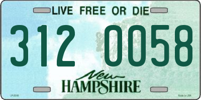 NH license plate 3120058
