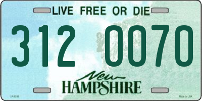 NH license plate 3120070