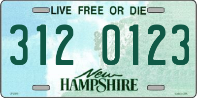 NH license plate 3120123