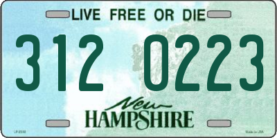 NH license plate 3120223