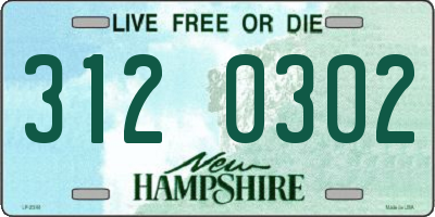 NH license plate 3120302