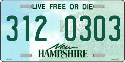 NH license plate 3120303