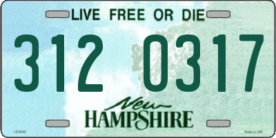 NH license plate 3120317
