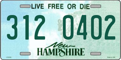 NH license plate 3120402