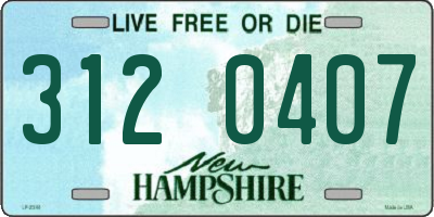 NH license plate 3120407