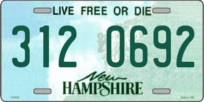 NH license plate 3120692