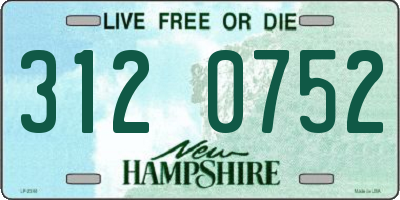 NH license plate 3120752