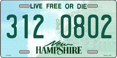 NH license plate 3120802