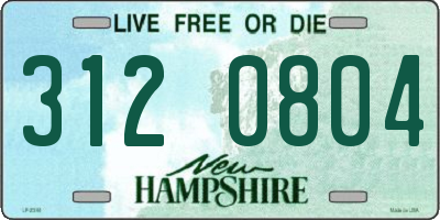 NH license plate 3120804