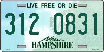 NH license plate 3120831